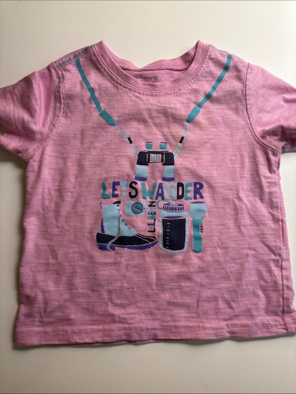 LL Bean Kids Pink 'Let's Wander' Graphic Tee